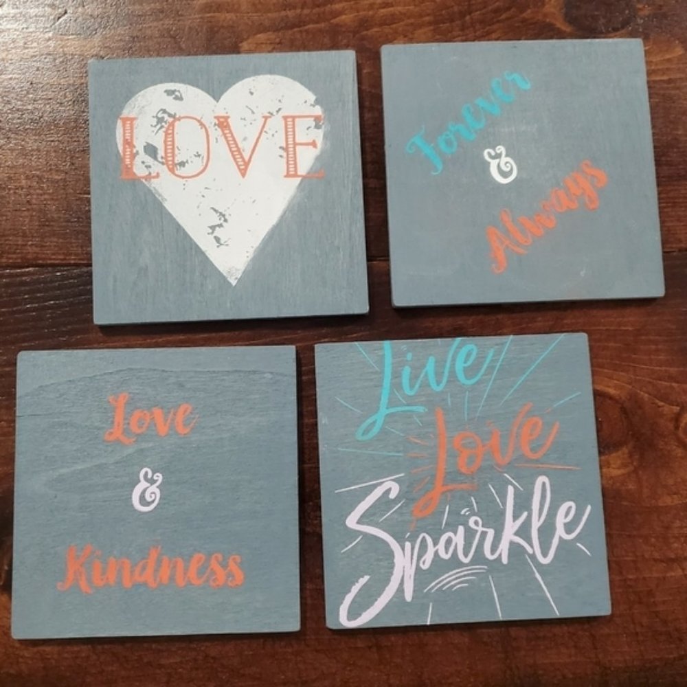 Hand Crafted | Rustic Wooden Coasters [4 Pack]